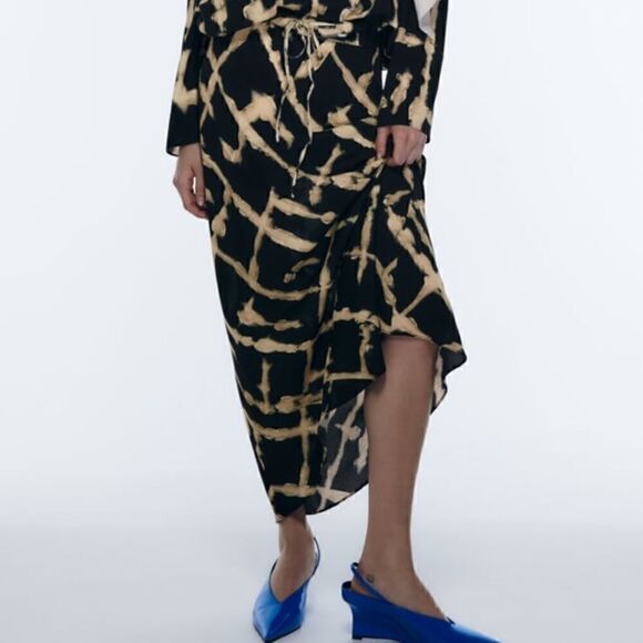 NWT Zara Flowy Print Midi Skirt - Picture 6 of 10